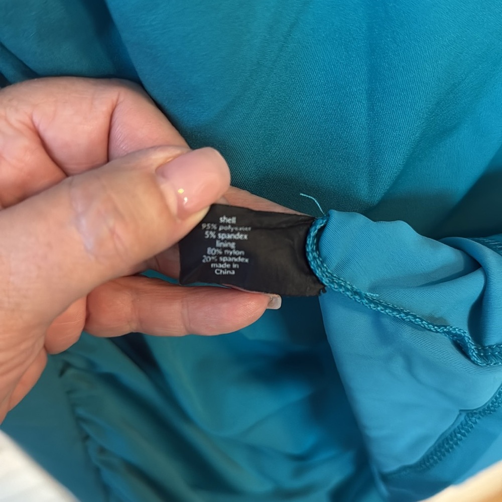Lane Bryant Teal Dress with Ruching at the front - Picture 3 of 5
